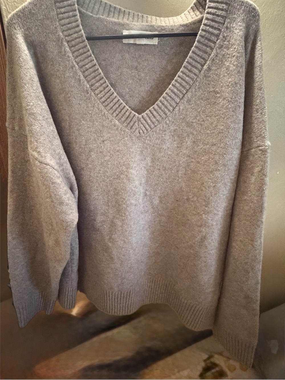Lucky Brand Women's V-Neck Sweater in Taupe
